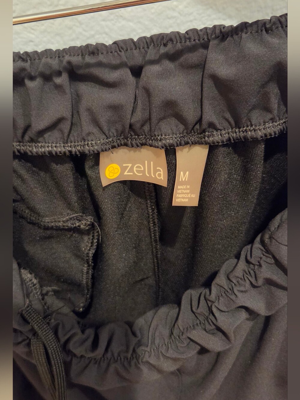 Zella Black Elastic-Waist Athletic Shorts With Tie - Picture 3 of 7